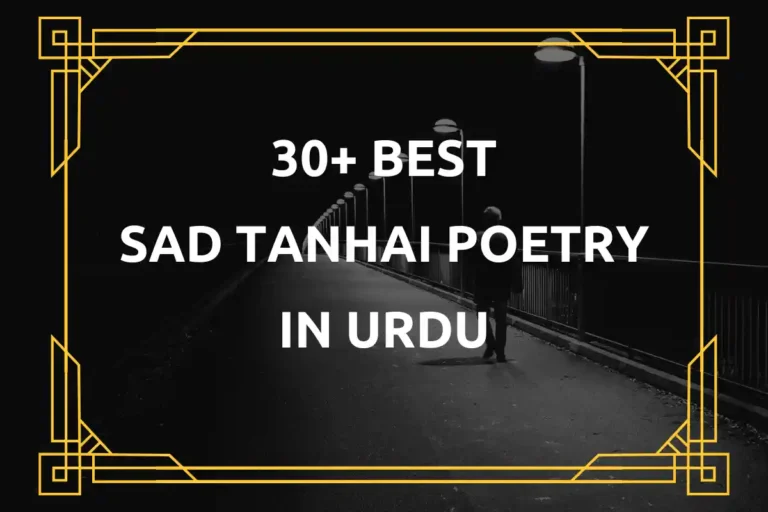 30+ Best Sad Tanhai Poetry In Urdu | Tanhai Shayari